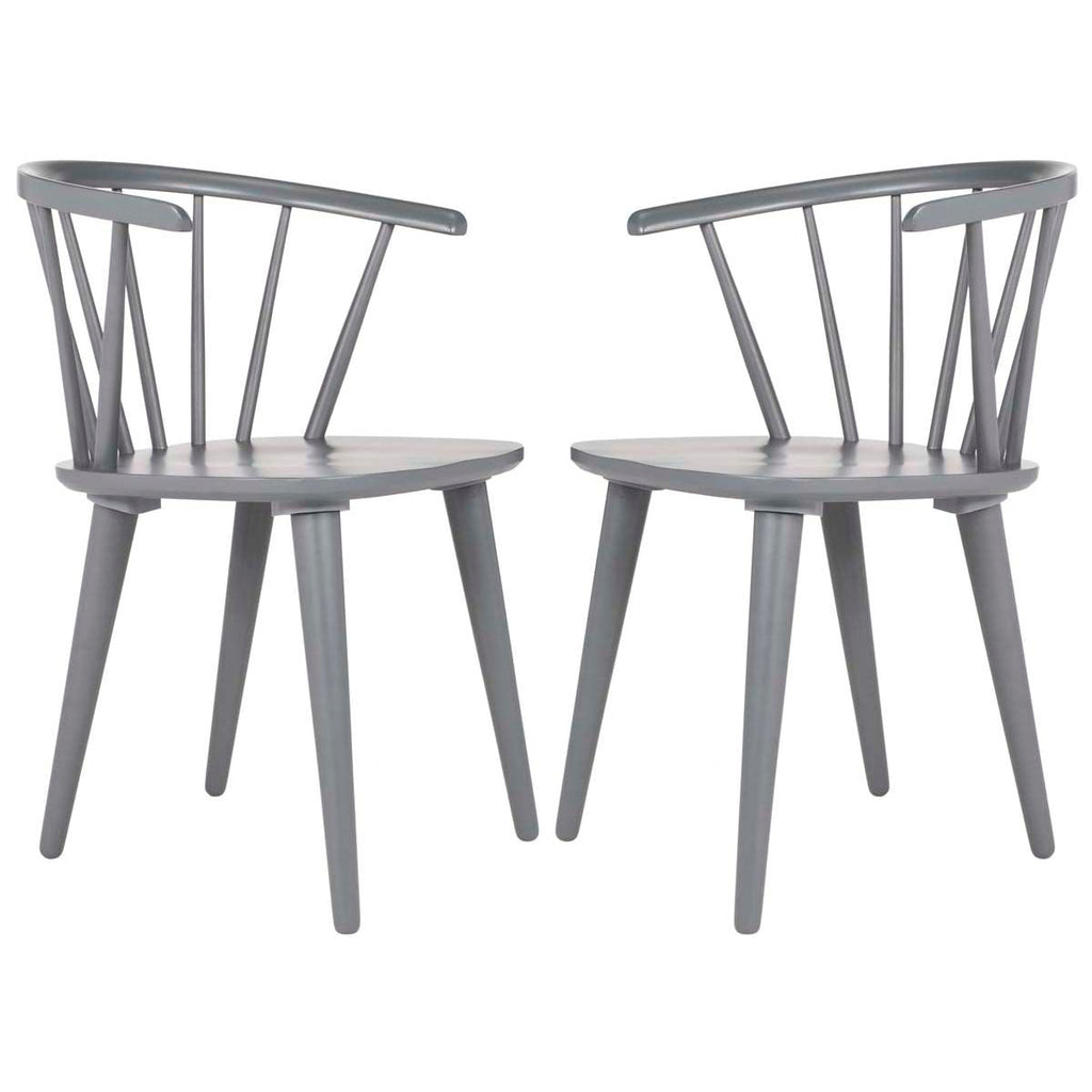 Blanchard 18''H Curved Spindle Side Chair (Set of 2) | Safavieh - AMH8512 - Grey