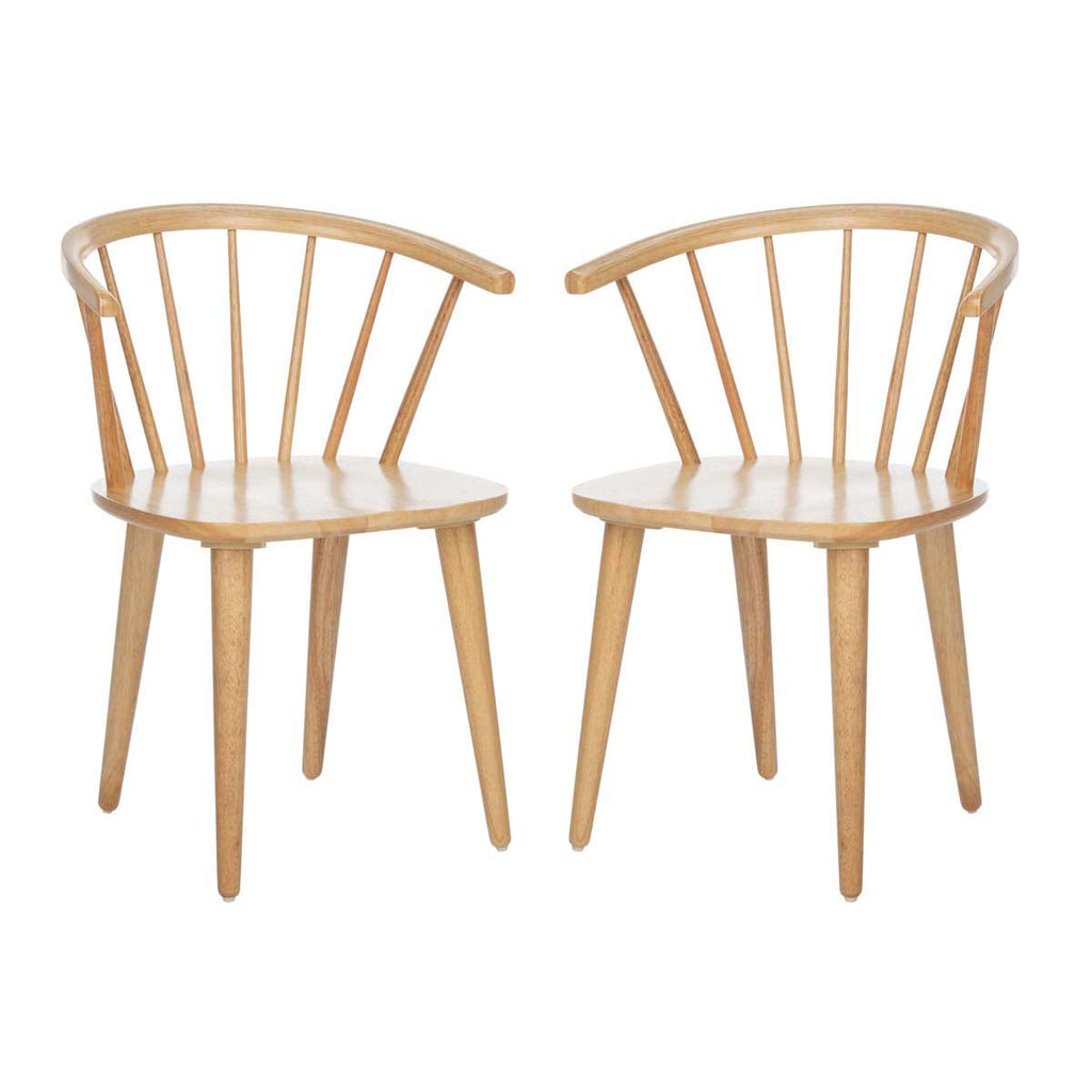 Blanchard 18''H Curved Spindle Side Chair (Set of 2) | Safavieh - AMH8512 - Natural