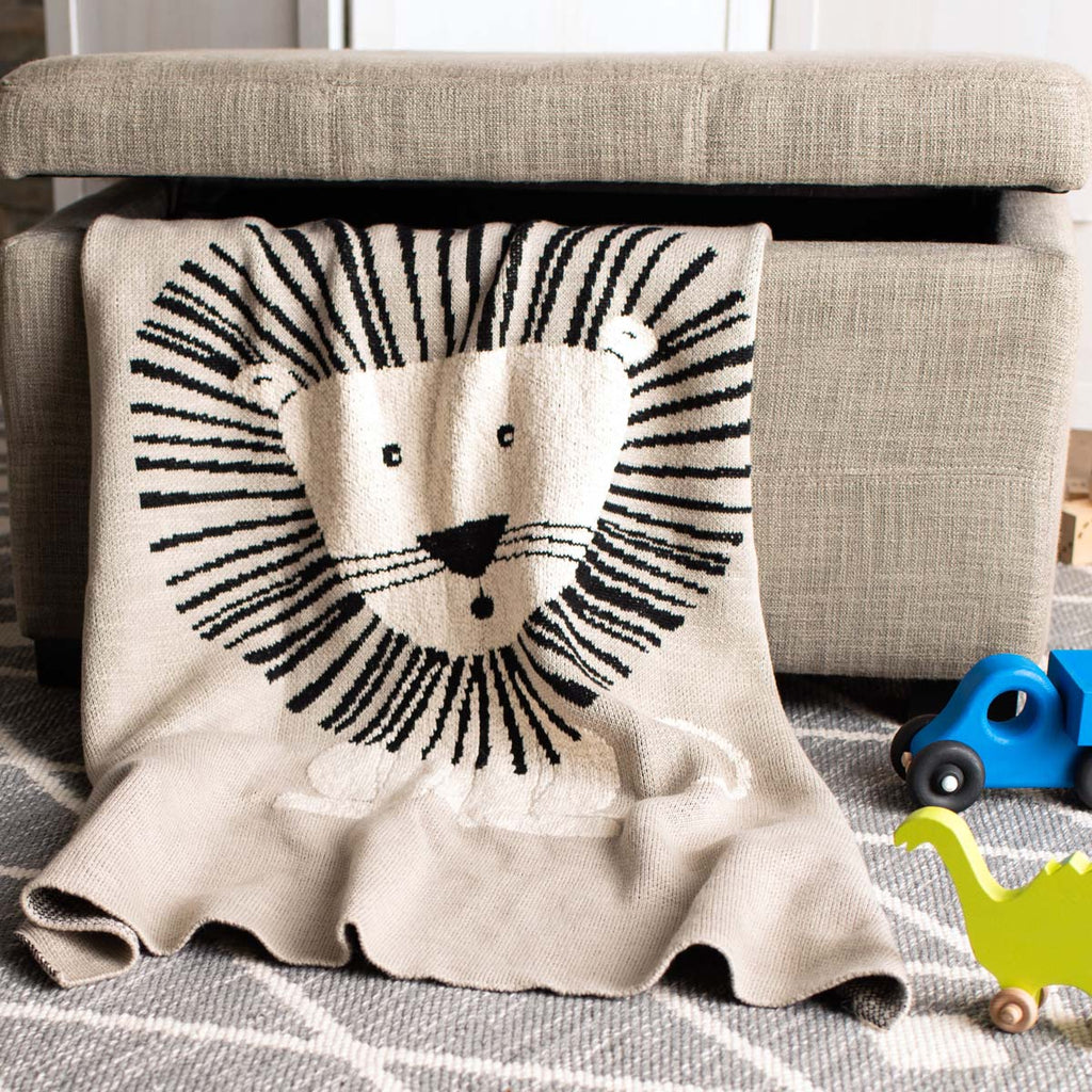 Safavieh Dandy Lion Throw - Grey/Natural/Black