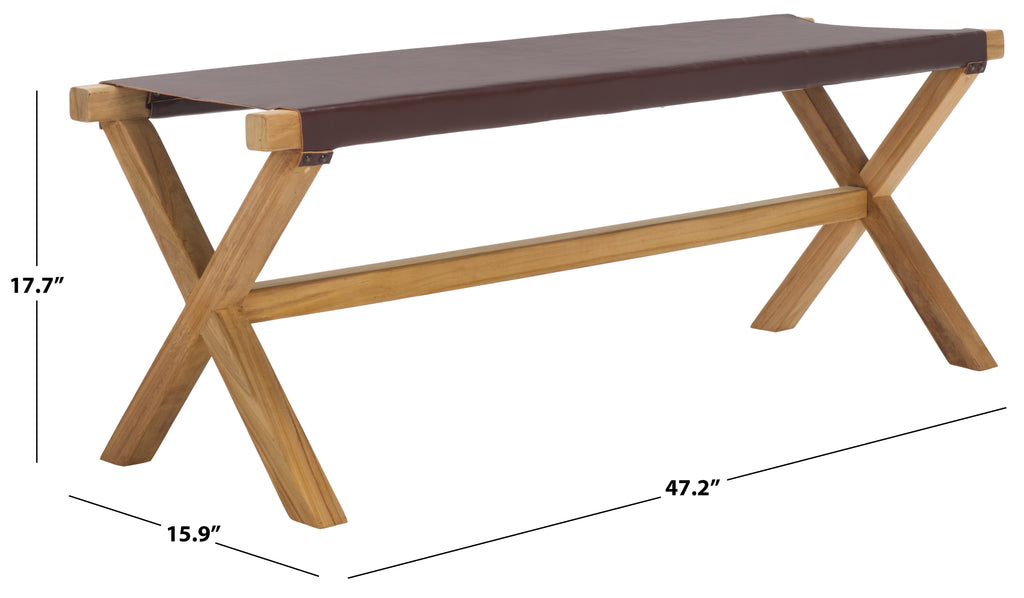 elron-bench-safavieh-bch1201-Cognac / Natural