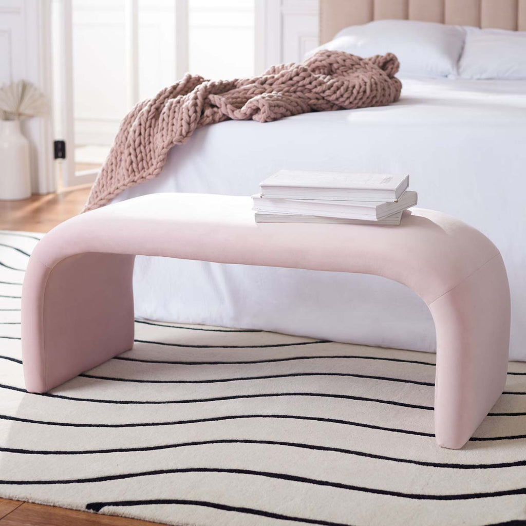 Tenko Bench | Safavieh - BCH1300 - Light Pink