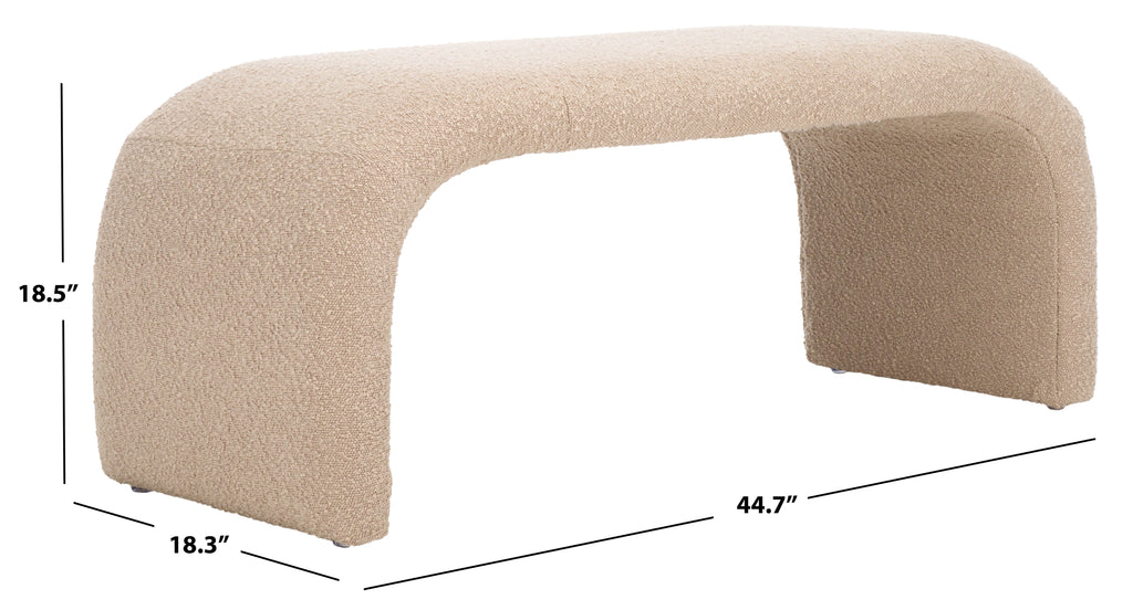 Tenko Bench | Safavieh - BCH1300 - Tan Boucle