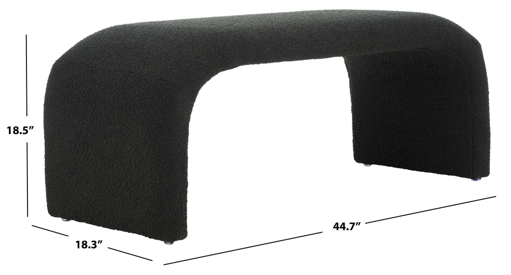 Tenko Bench | Safavieh - BCH1300 - Black Boucle