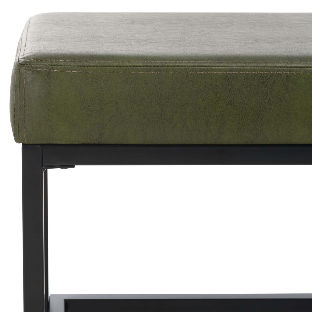 Safavieh Yomi 2 Rail Shelf Bench - Dark Green / Black