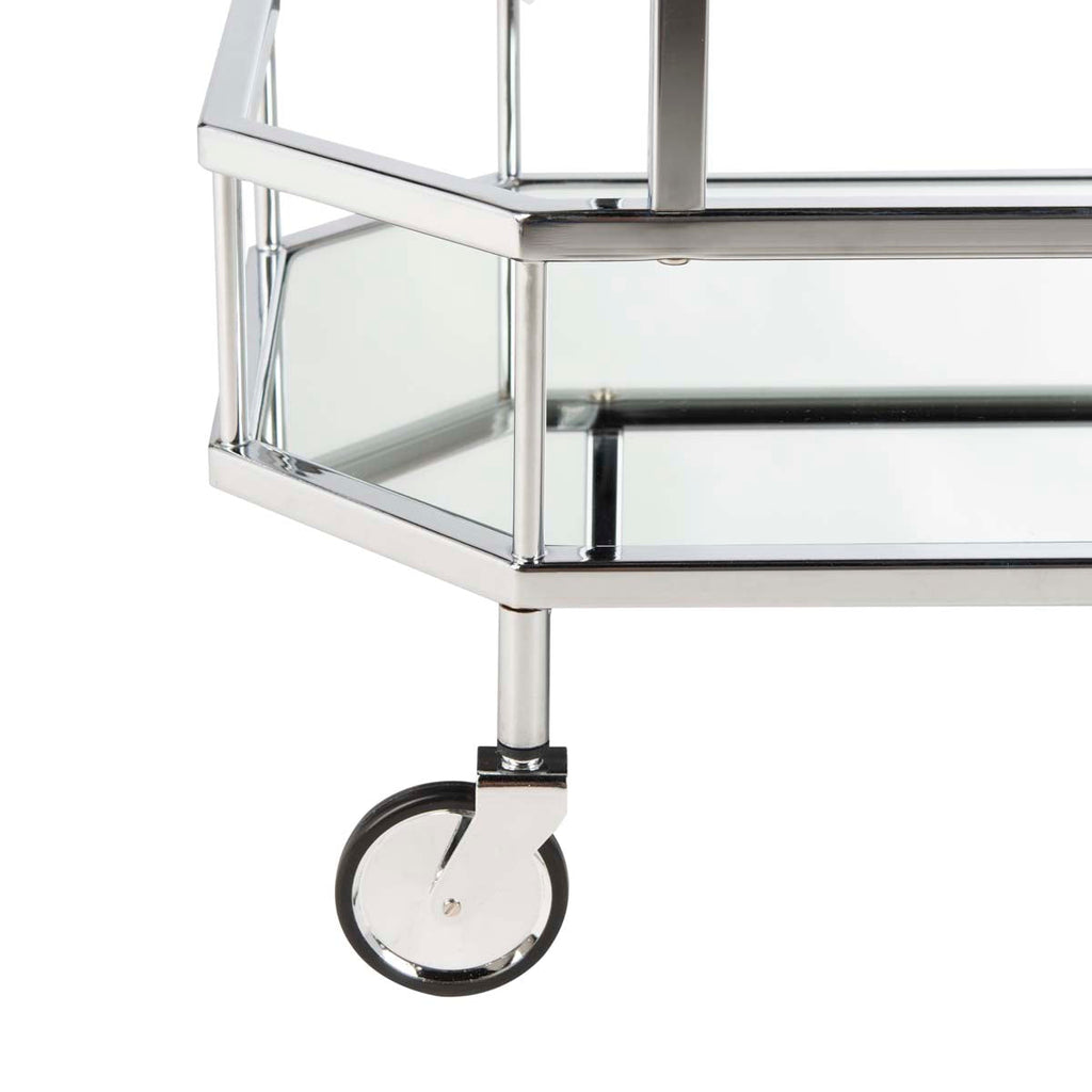 Safavieh Silva 2 Tier Octagon Bar Cart - Silver/Mirror