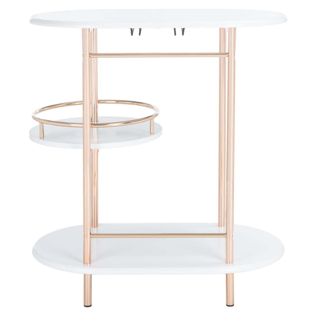 Safavieh Iva 3 Tier Swivel Bar Table - White / Gold