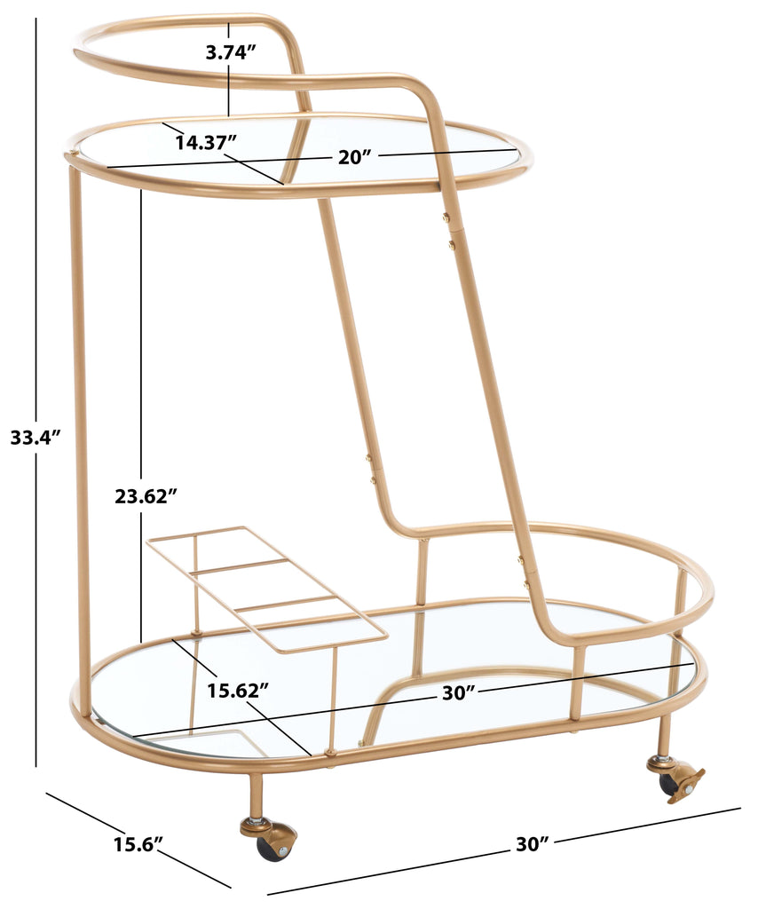 Safavieh Midas 2 Tier Oval Bar Cart , BCT8008