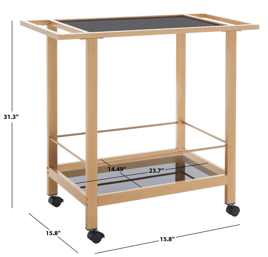 Safavieh Gaelle 2 Tier Bar Cart With Handles , BCT8009