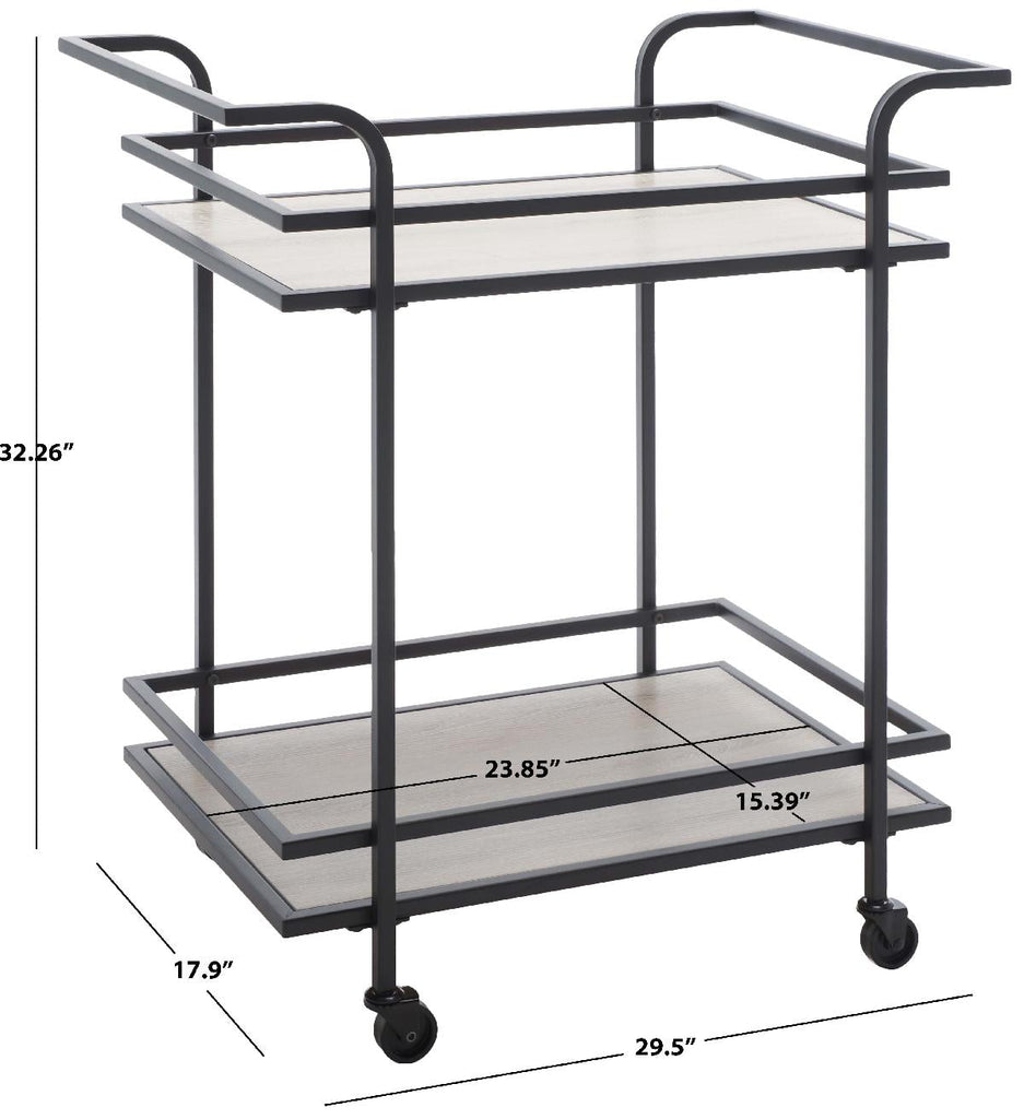 Safavieh Lameris 2 Tier Bar Cart With Handles , BCT8011