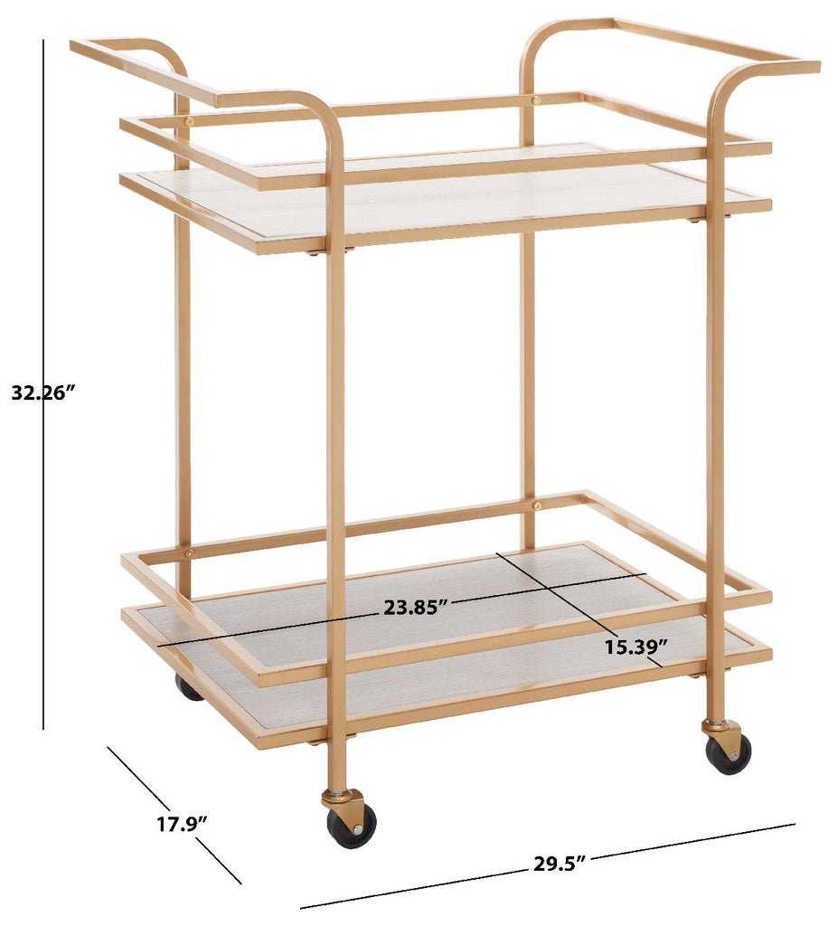 Safavieh Lameris 2 Tier Bar Cart With Handles , BCT8011