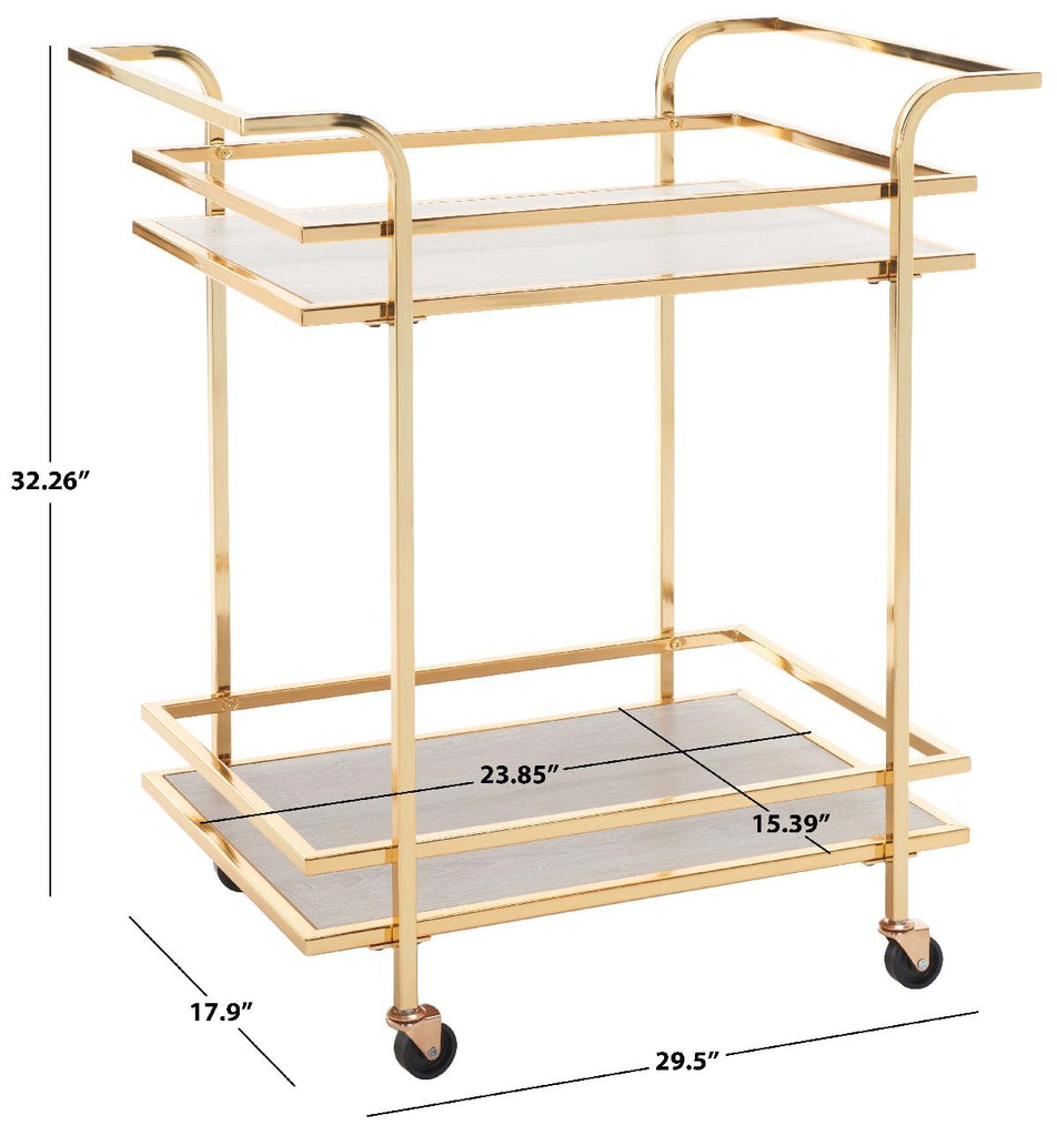 Safavieh Lameris 2 Tier Bar Cart With Handles , BCT8011