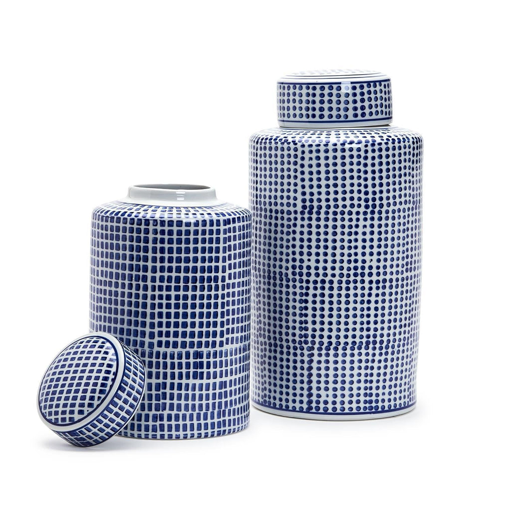 S2 Blue/White Covered Jar