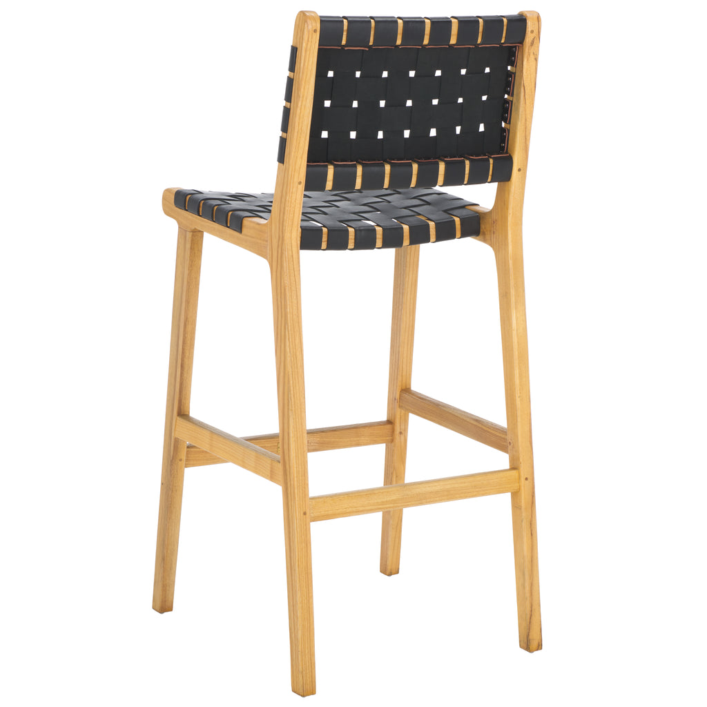 adah-leather-bar-stool-safavieh-bst1014-Black / Natural