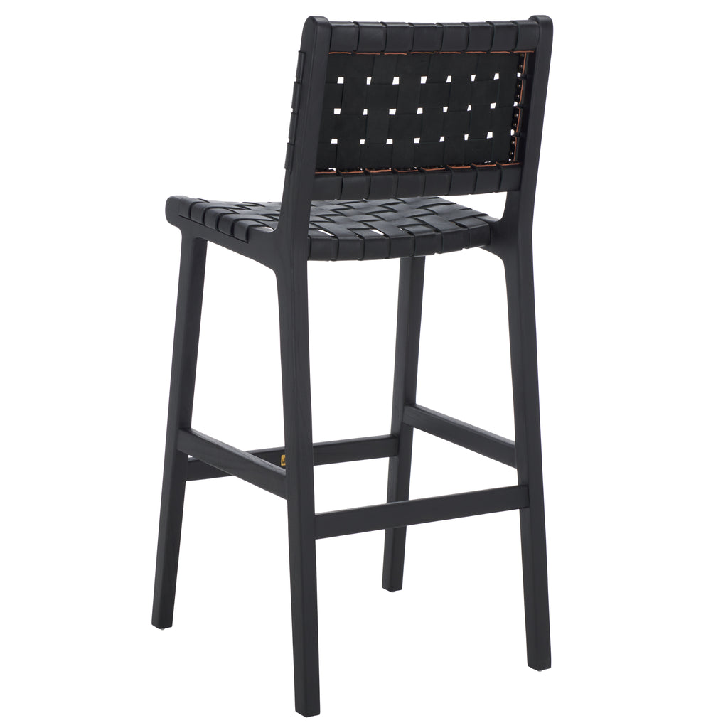 adah-leather-bar-stool-safavieh-bst1014-Black / Black