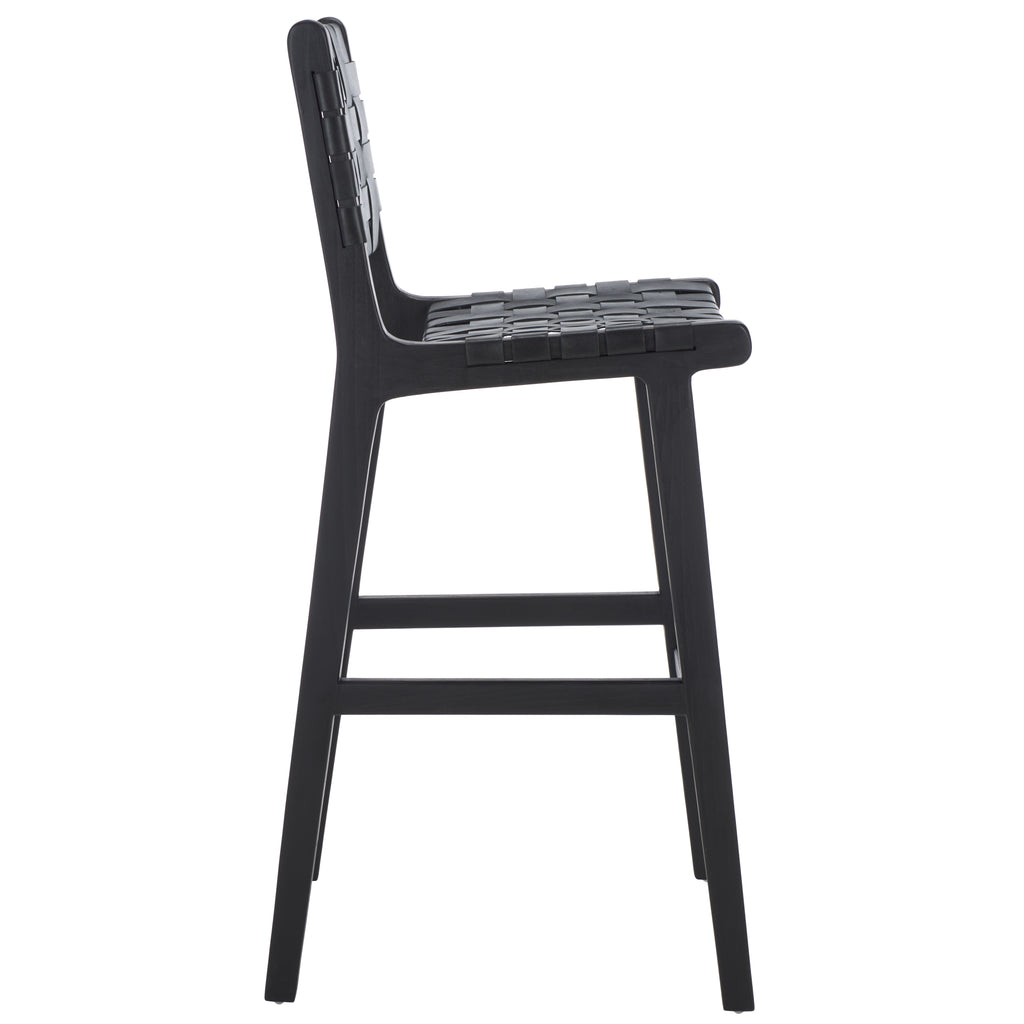 adah-leather-bar-stool-safavieh-bst1014-Black / Black