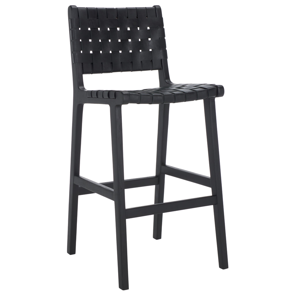 adah-leather-bar-stool-safavieh-bst1014-Black / Black