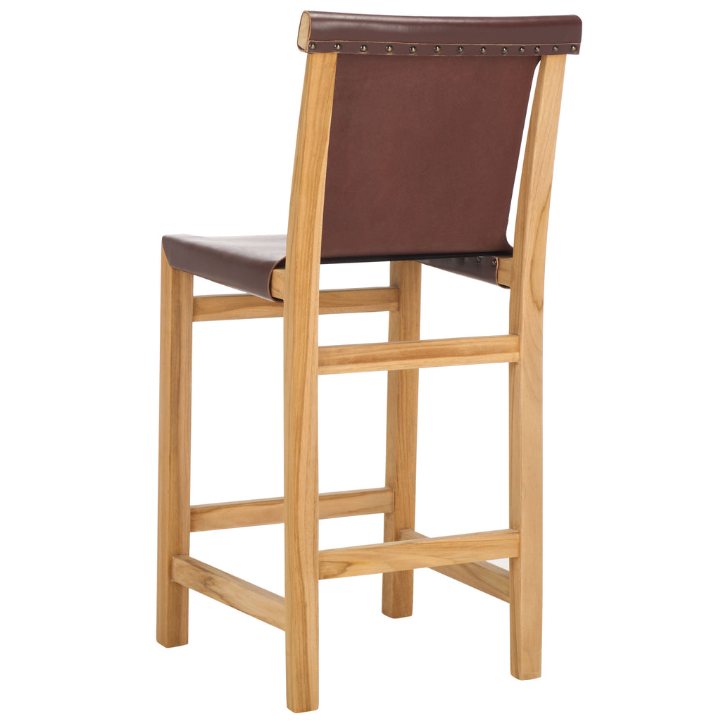 Arian  Counter Stool| Safavieh - BST1202 - Cognac / Natural