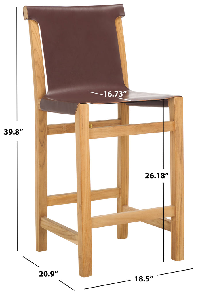 Arian  Counter Stool| Safavieh - BST1202 - Cognac / Natural