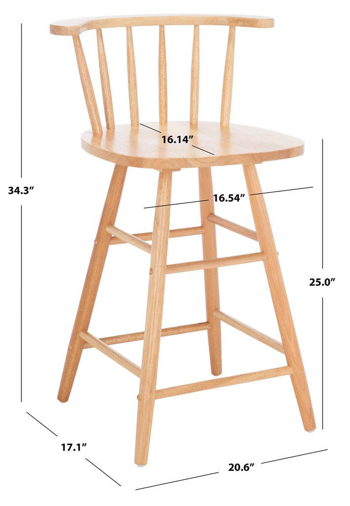 Safavieh Jay Wood Counter Stool - Natural