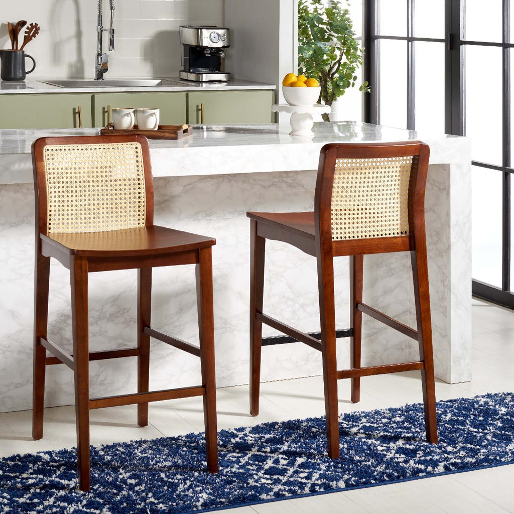 Safavieh Benicio Rattan Bar Stool (Set of 2), BST1507A