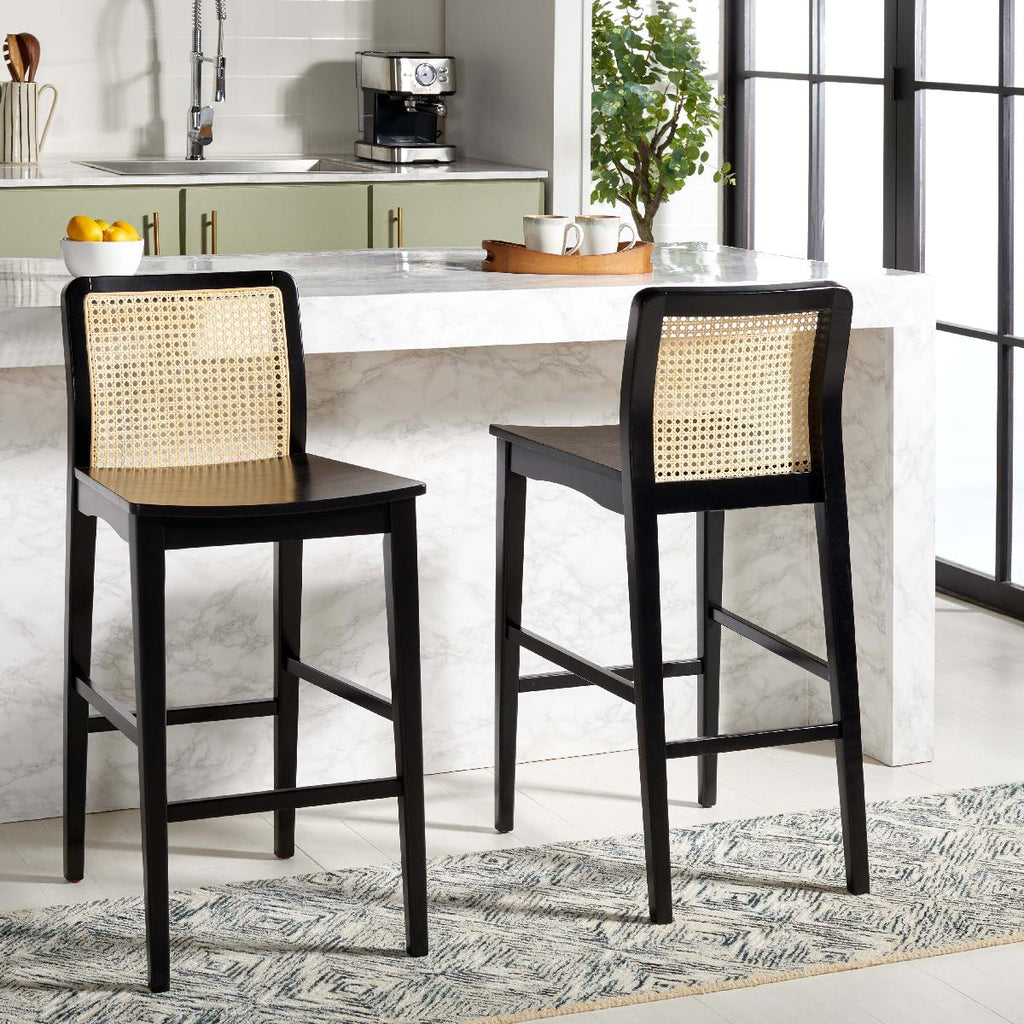 Safavieh Benicio Rattan Bar Stool (Set of 2), BST1507