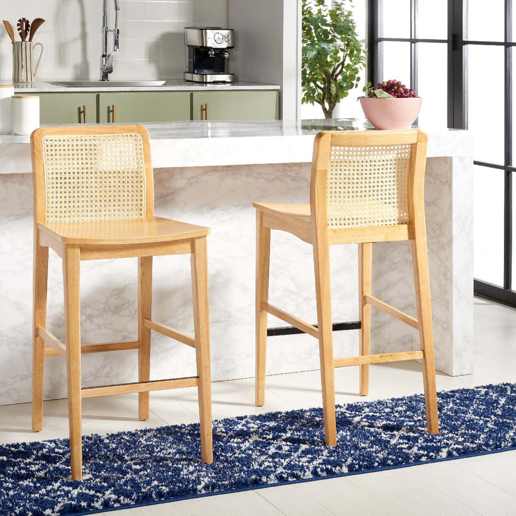 Safavieh Benicio Rattan Bar Stool (Set of 2), BST1507