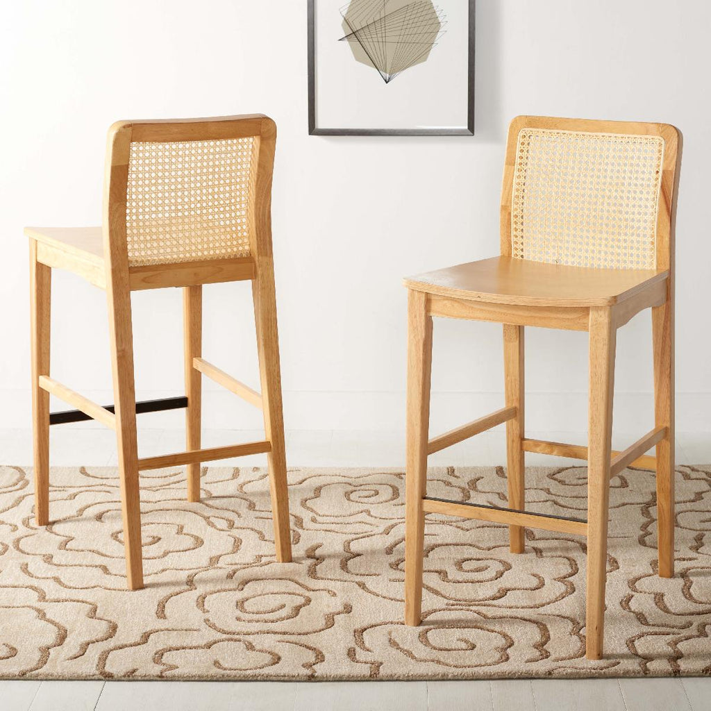 Safavieh Benicio Rattan Bar Stool (Set of 2), BST1507