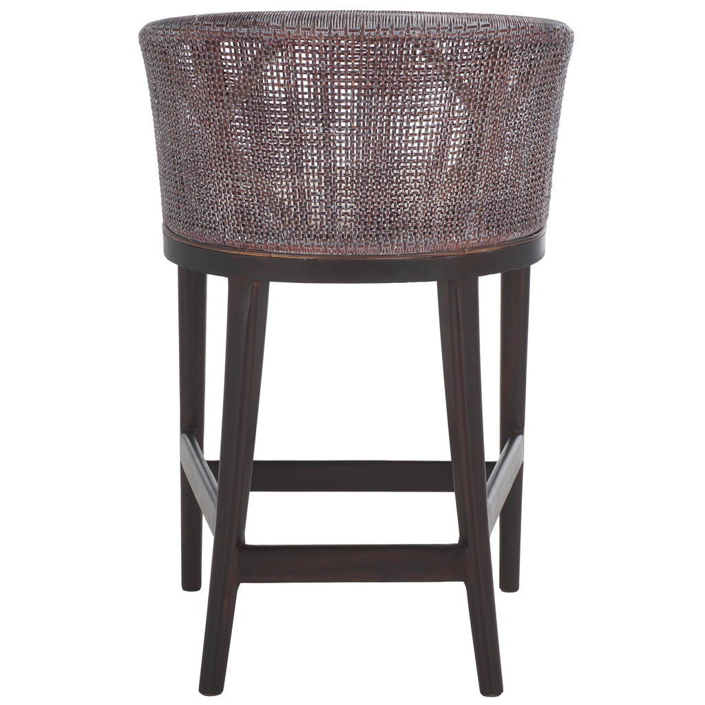 Brando Counter Stool | Safavieh - BST4000 - Brown White Wash Weave / Brown / Holy White Cushion