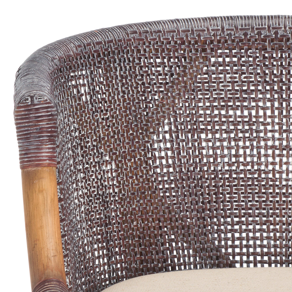 Brando Counter Stool | Safavieh - BST4000 - Brown White Wash Weave / Brown / Holy White Cushion