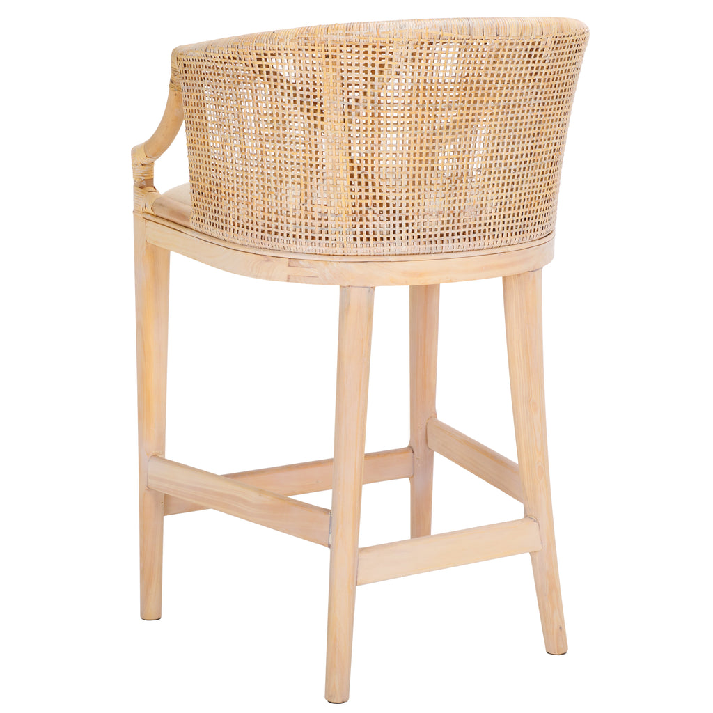 Brando Counter Stool | Safavieh - BST4000 - Natural White Wash Weave / White Wash / Holy White Cushion