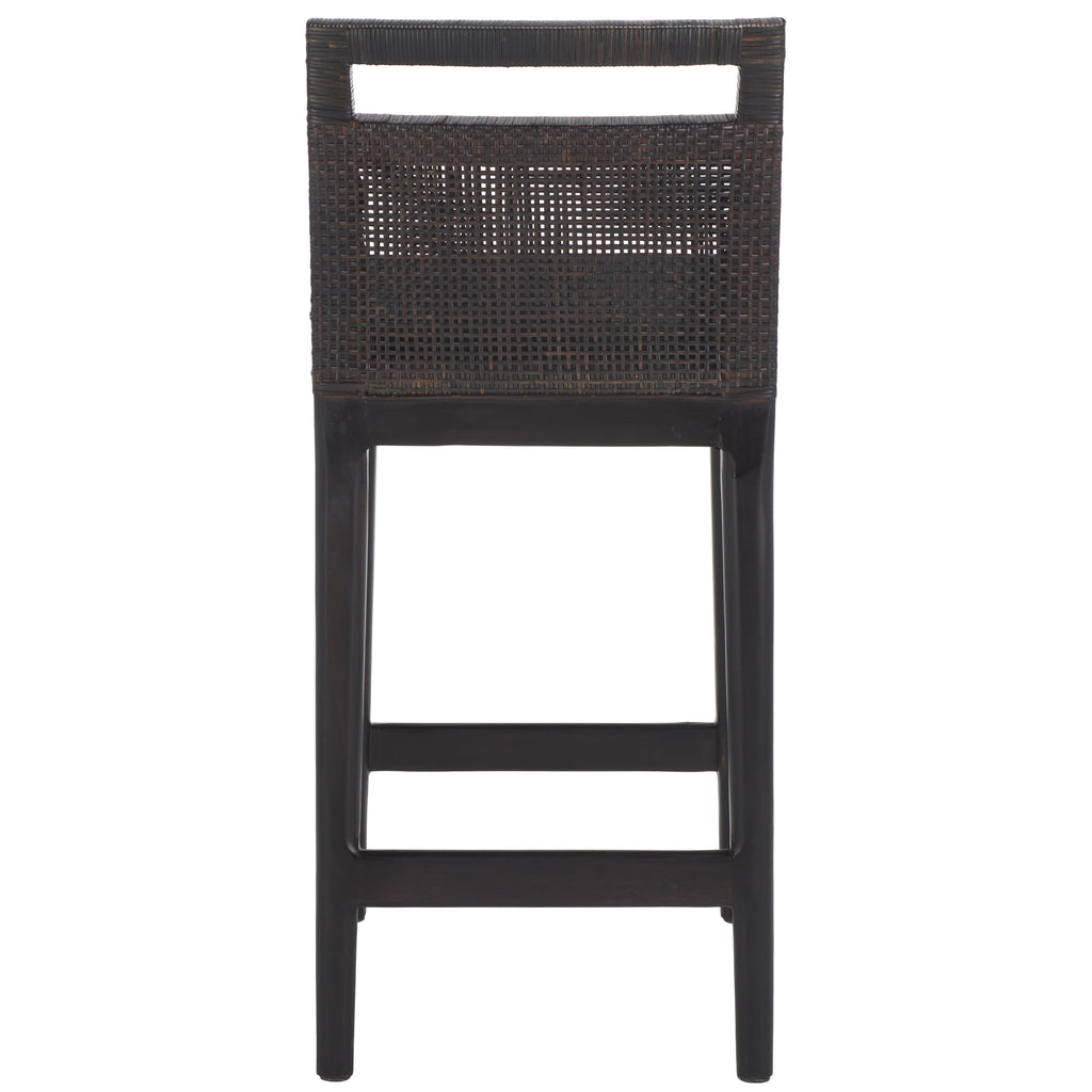 Darin Counter Stool | Safavieh - BST4001 - Brown / Black Cushion