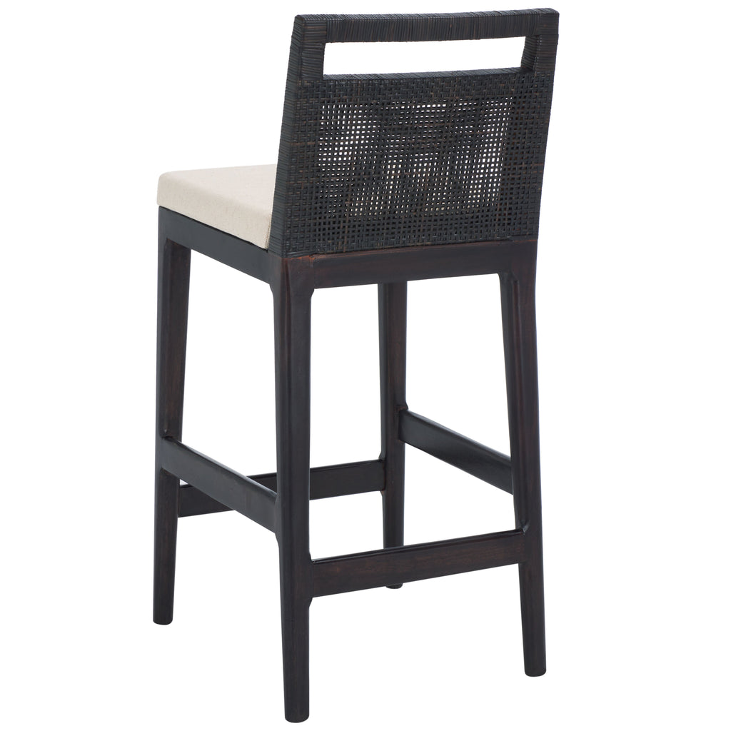 Darin Counter Stool | Safavieh - BST4001 - Brown / White Cushion