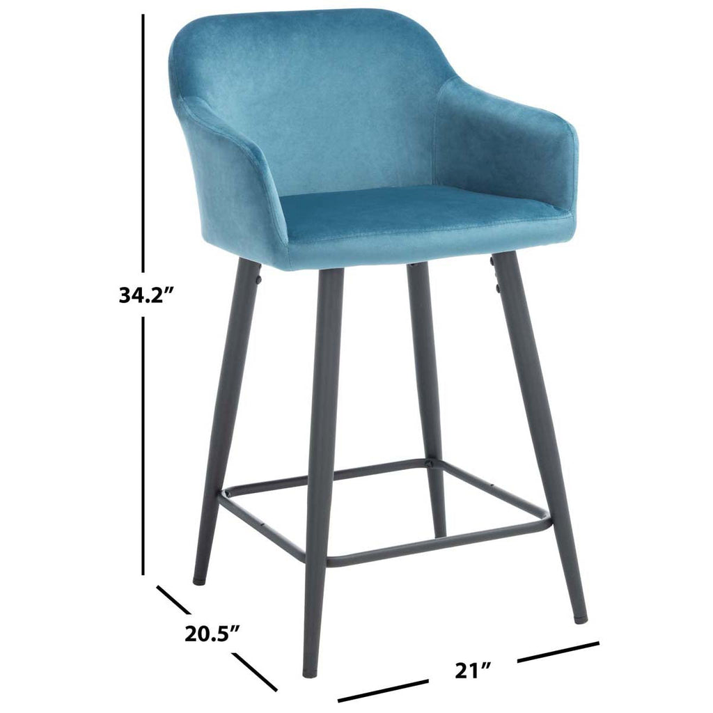 Safavieh Cataleya Counter Stool - Denim Blue / Black