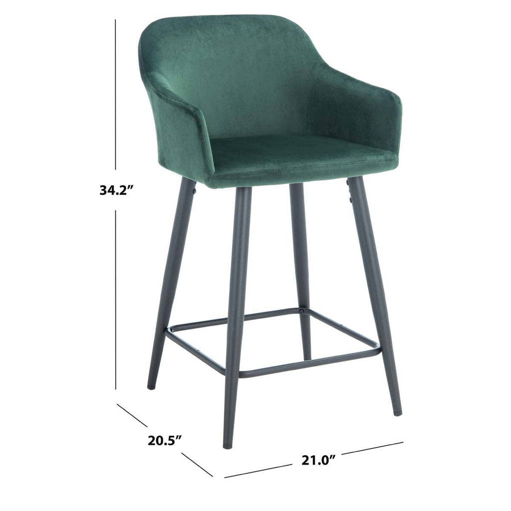 Safavieh Cataleya Counter Stool - Malachite Green / Black