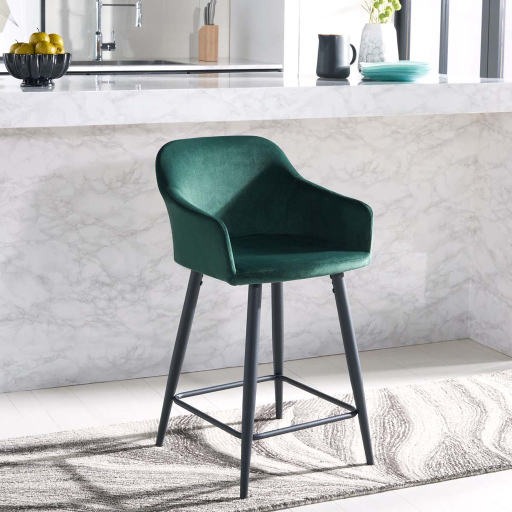 Safavieh Cataleya Counter Stool - Malachite Green / Black