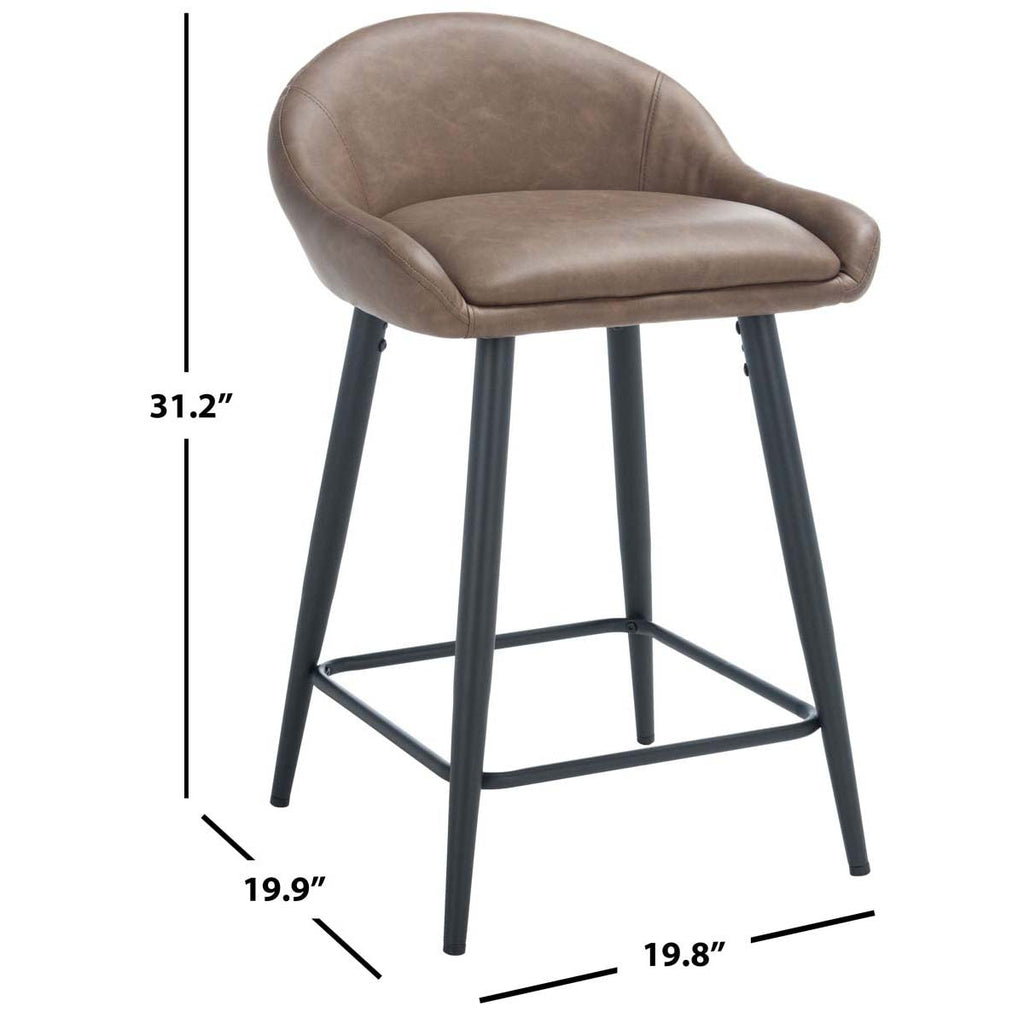 Safavieh Anson Counter Stool - Saddle / Black