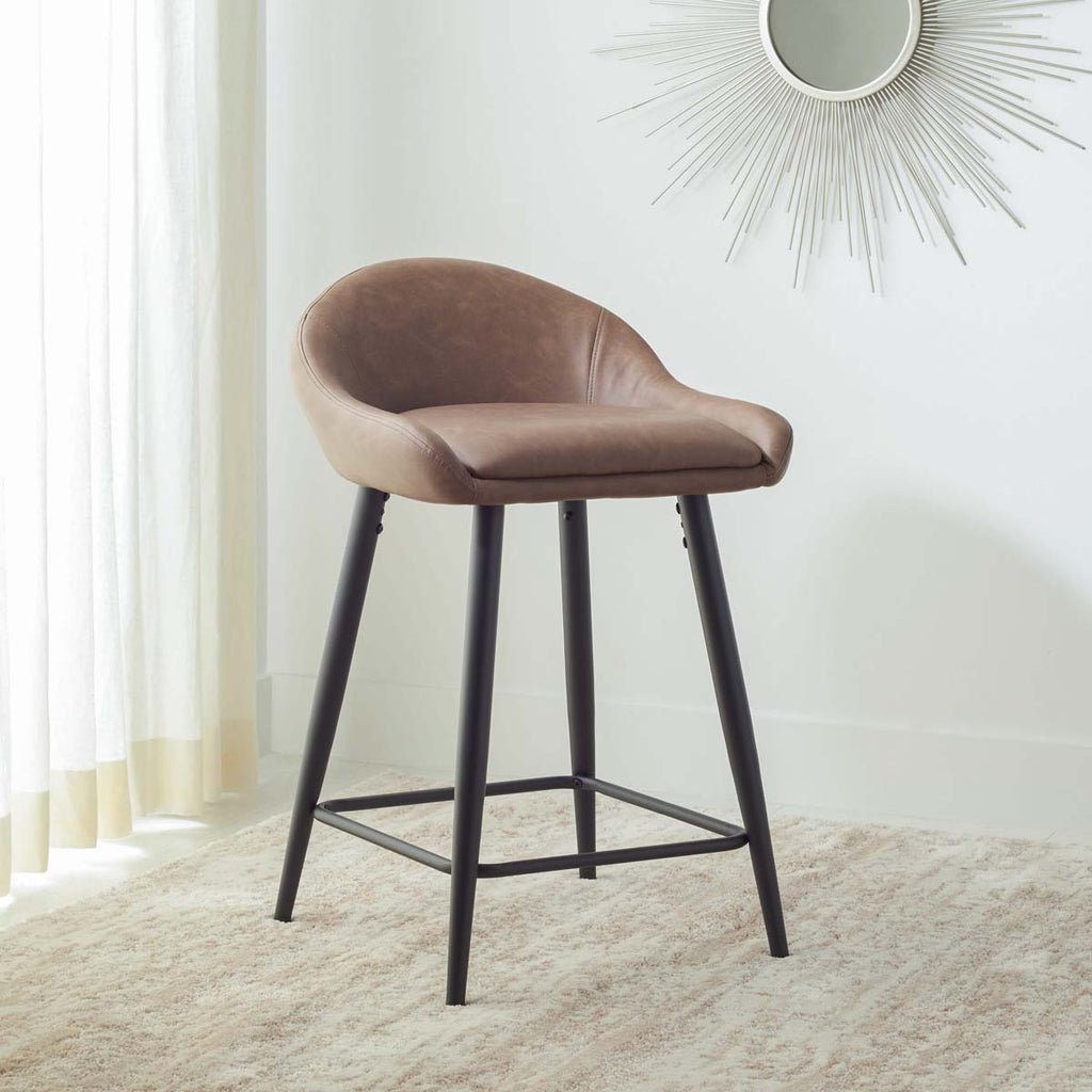 Safavieh Anson Counter Stool - Saddle / Black