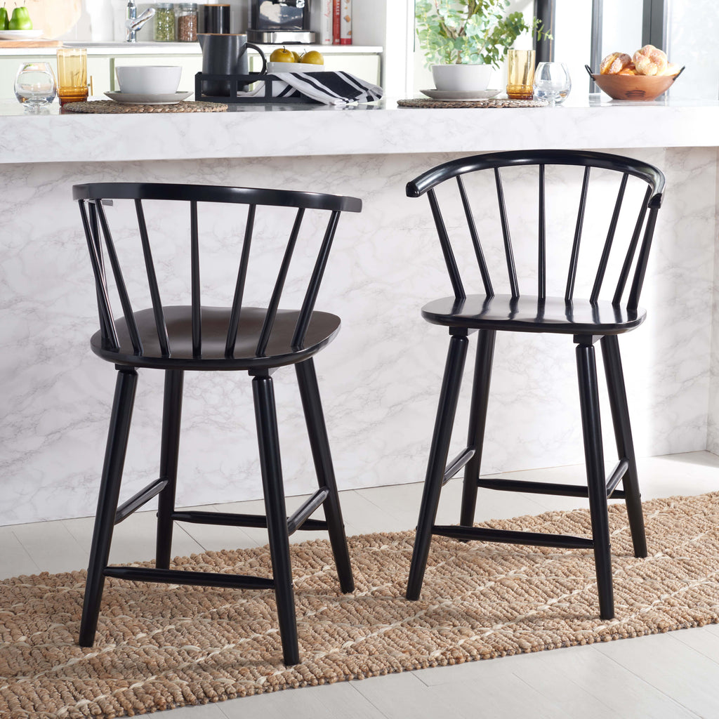 Blanchard Counter Stool (Set of 2) | Safavieh - BST8506 - Black