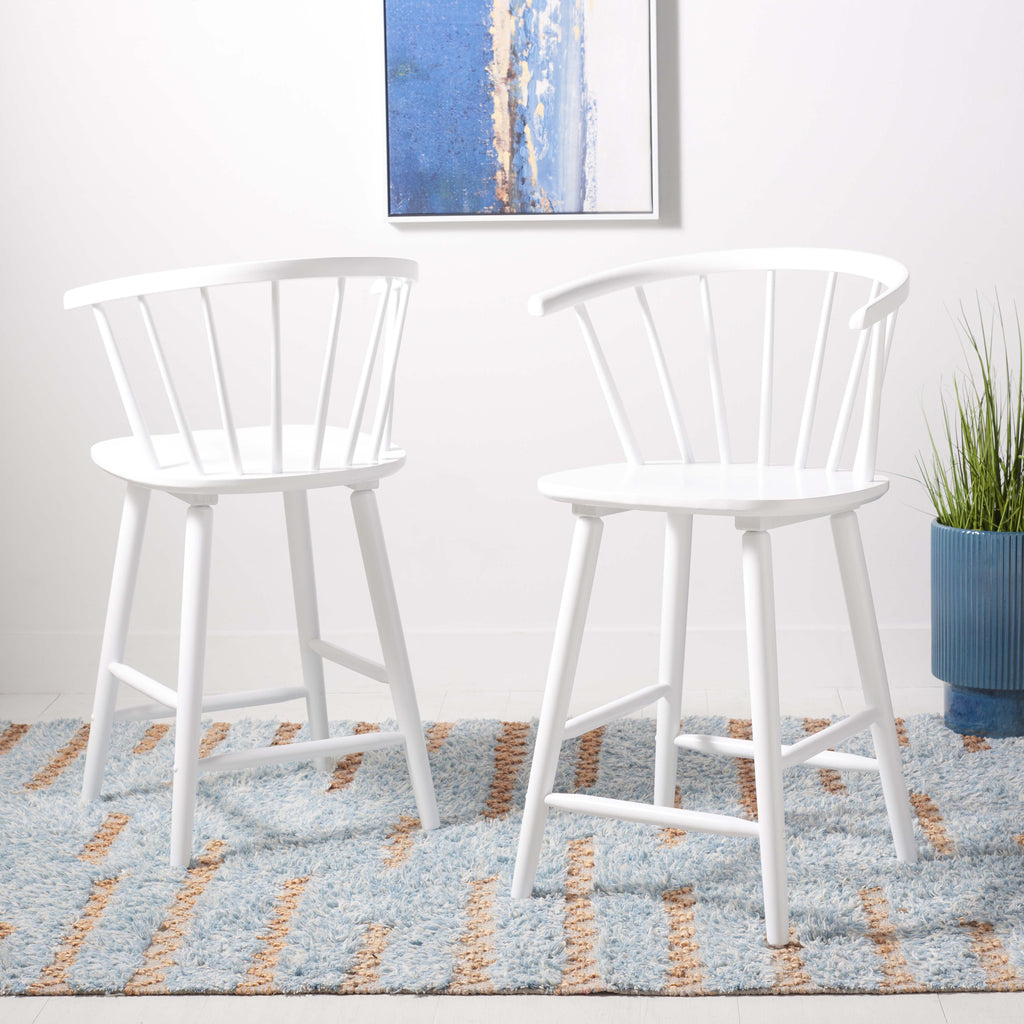 Blanchard Counter Stool (Set of 2) | Safavieh - BST8506 - White