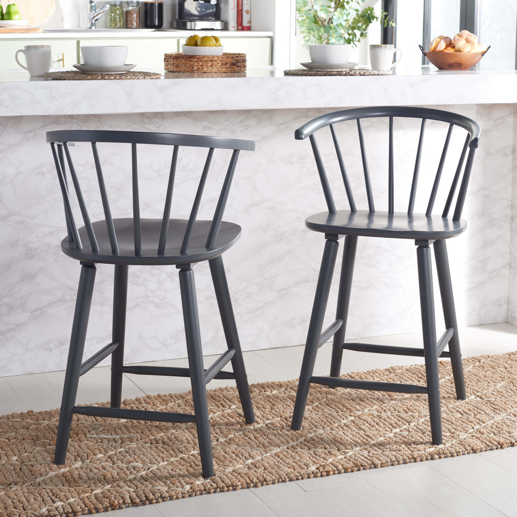 Blanchard Counter Stool (Set of 2) | Safavieh - BST8506 - Grey