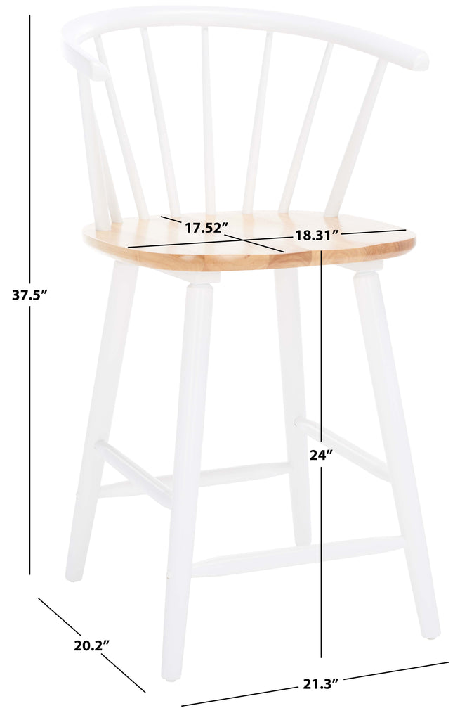 Blanchard Counter Stool (Set of 2) | Safavieh - BST8506 - Natural/White