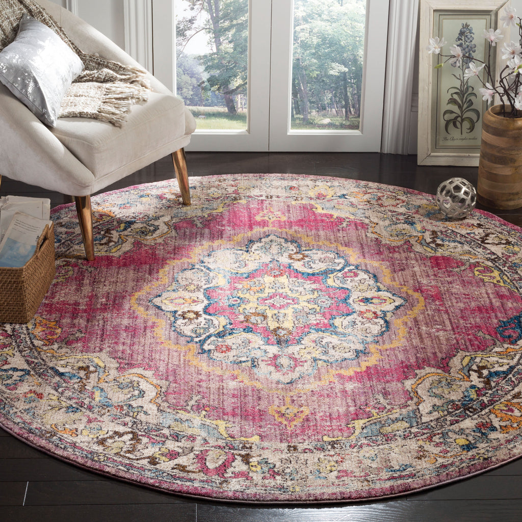 Bristol 343 Rug | Safavieh - BTL343 - Fuchsia / Light Grey