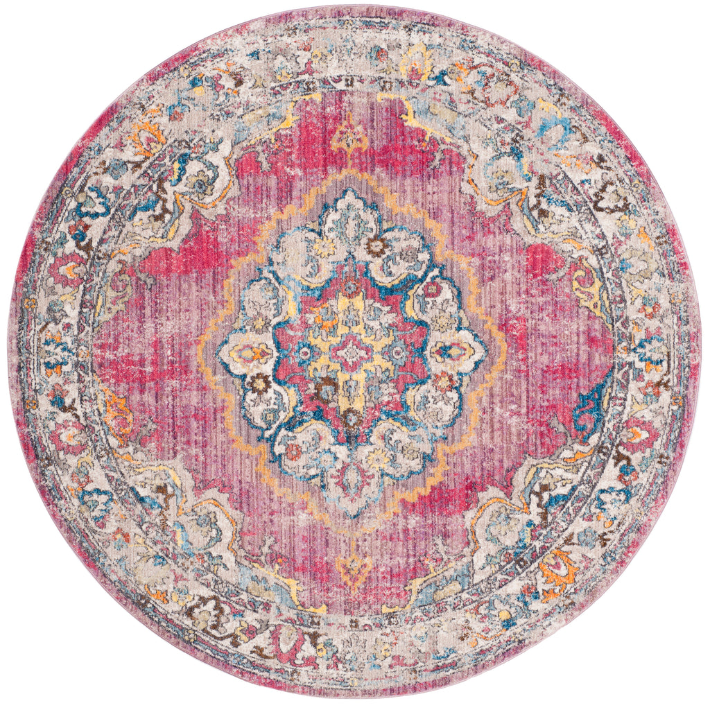 Bristol 343 Rug | Safavieh - BTL343 - Fuchsia / Light Grey