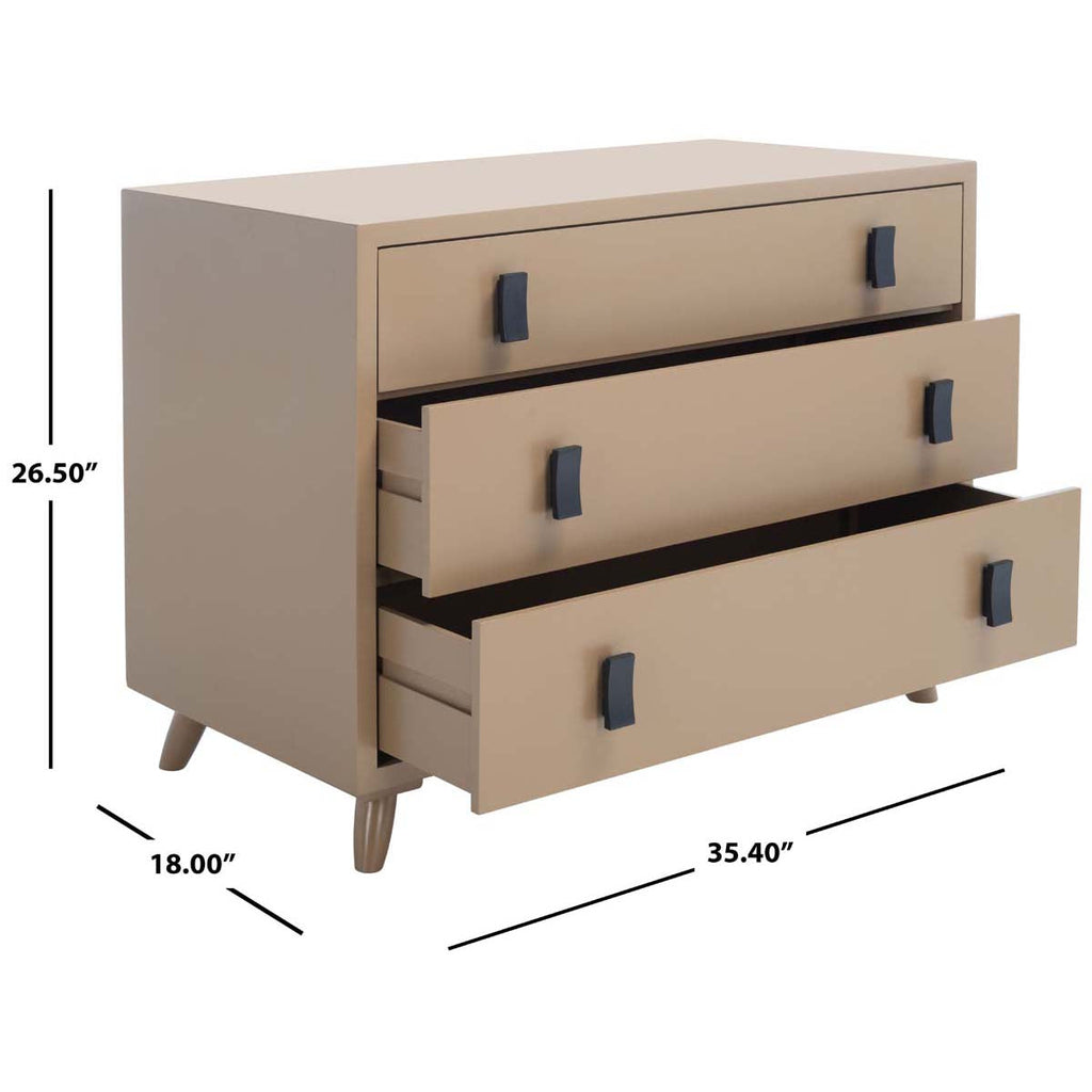 Safavieh Blaize 3 Drawer Chest - Taupe/Black