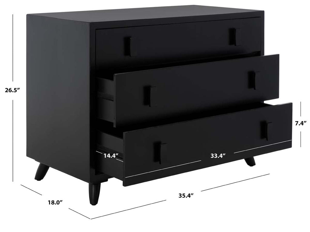 Safavieh Blaize 3 Drawer Chest - Black