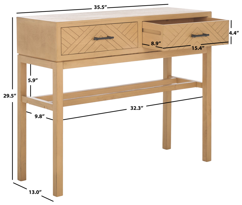 Ajana 2 Drawer Console | Safavieh - CNS5709 - Camel