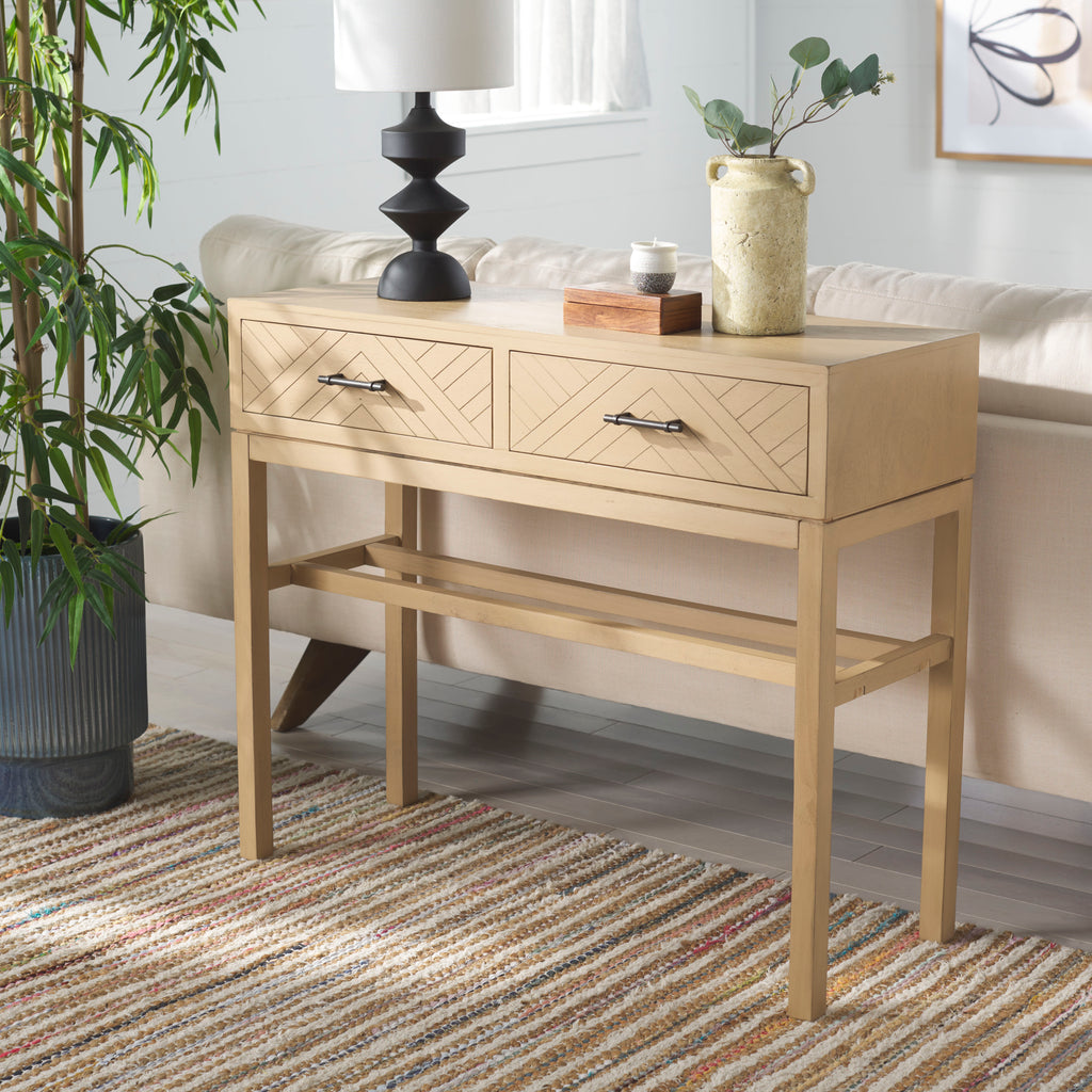 Ajana 2 Drawer Console | Safavieh - CNS5709 - Camel