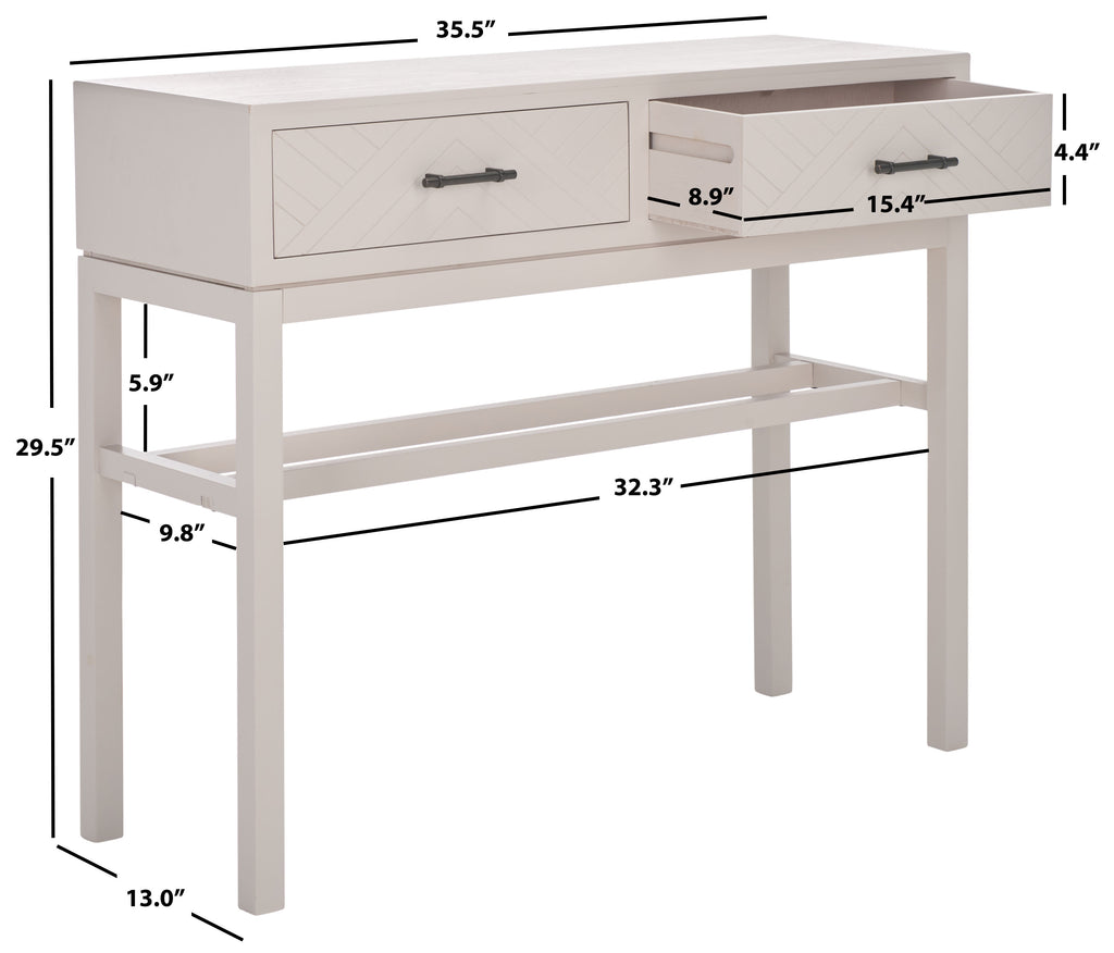 Ajana 2 Drawer Console | Safavieh - CNS5709 - Summer Grey