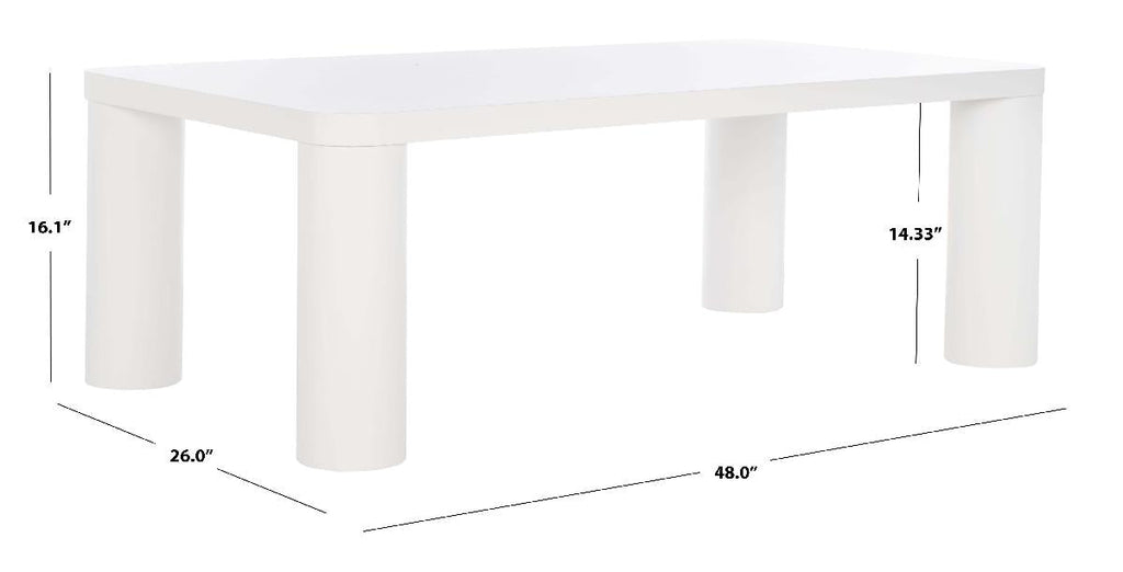 Aldous Rectangle Coffee Table | Safavieh, COF1500 - White