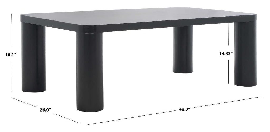 Aldous Rectangle Coffee Table | Safavieh, COF1500 - Black 